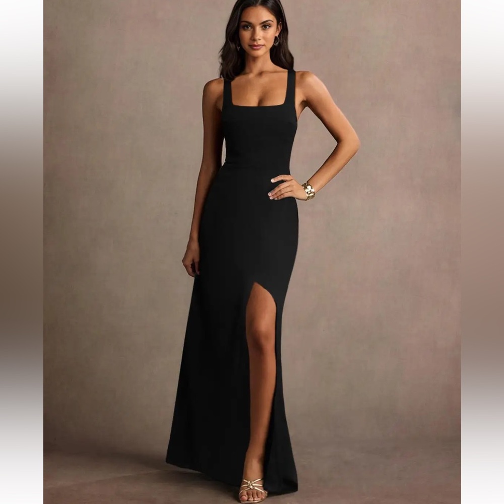 Azazie Elegant Black Maxi Dress (Whitney Dress)